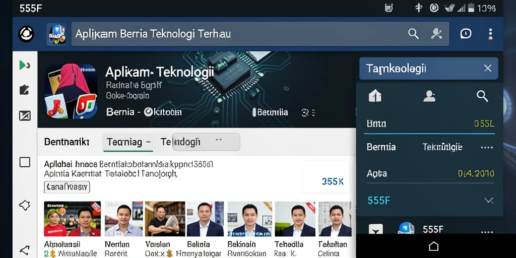 Tampilan antarmuka utama aplikasi 555F yang modern dan informatif.