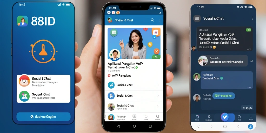 Tampilan antarmuka aplikasi VoIP Panggilan 88ID yang modern dan fungsional.