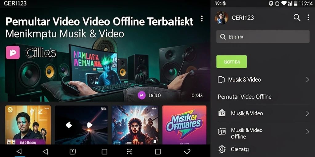 Antarmuka sederhana dan fungsional dari CERI123 pemutar video offline.