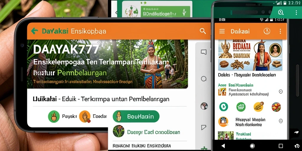 Antarmuka utama aplikasi DAYAK777 yang informatif dan interaktif.