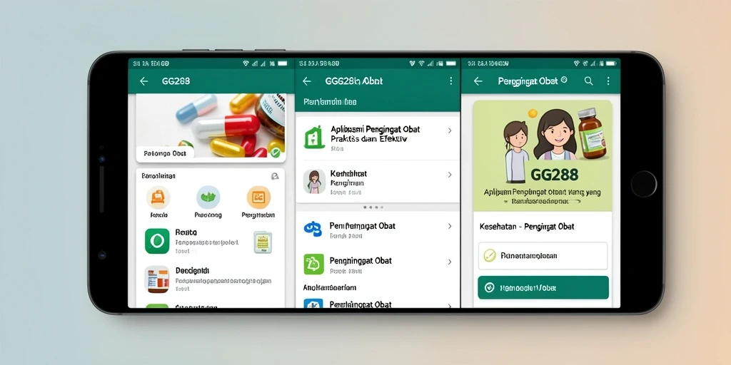 Tampilan antarmuka aplikasi Pengingat Obat GG288 yang sederhana dan fungsional.