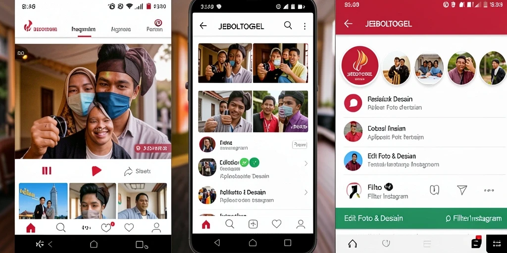 Antarmuka JEBOLTOGEL dengan berbagai pilihan filter Instagram yang menarik.