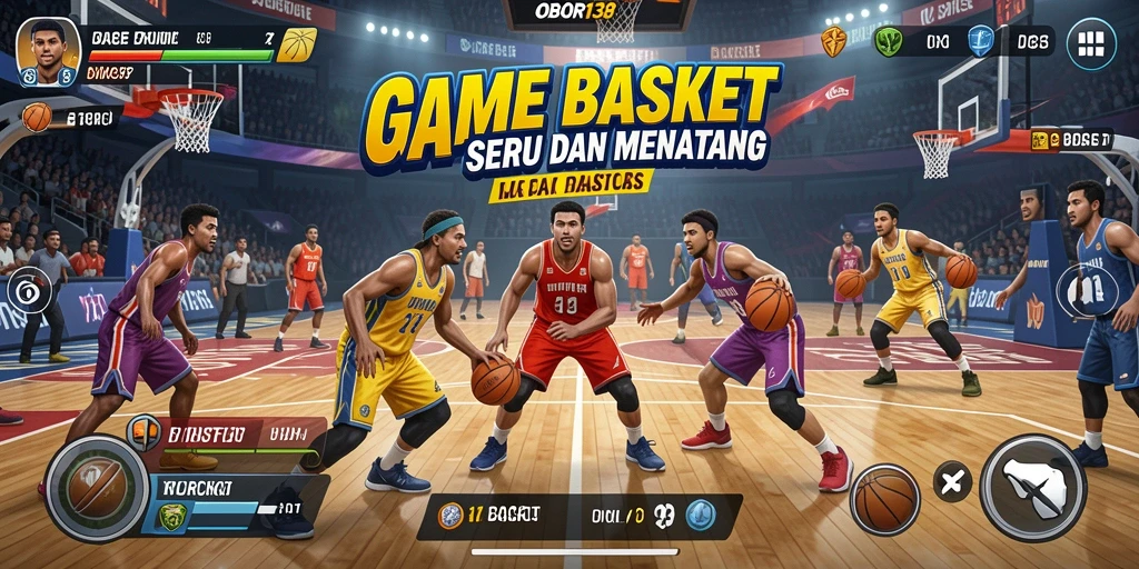 Tampilan antarmuka permainan Basket OBOR138 yang menarik.
