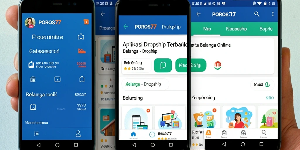 Tampilan antarmuka pengguna POROS77 yang memudahkan belanja Dropship.