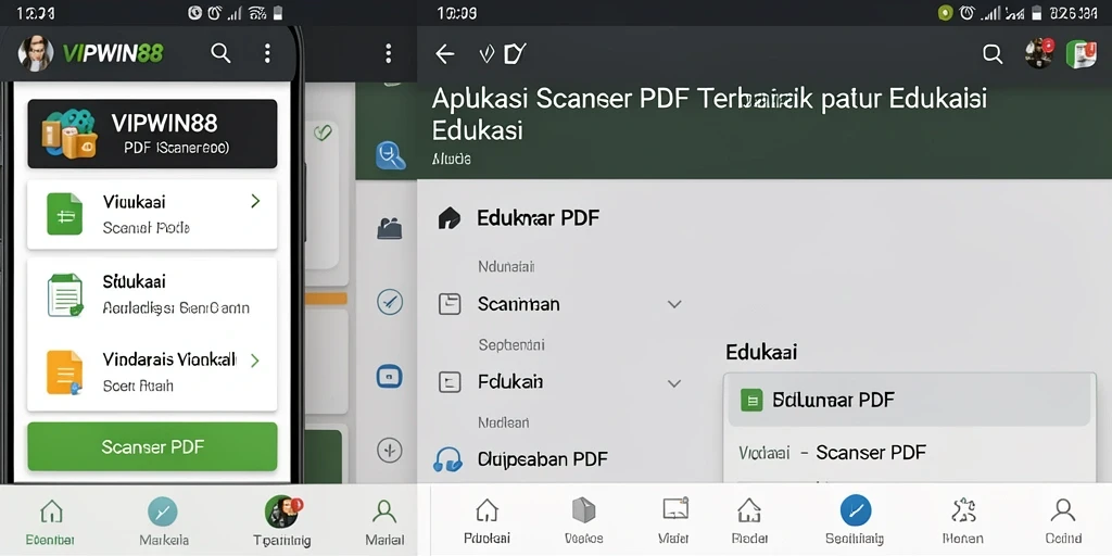 Antarmuka VIPWIN88 menampilkan fungsi pemindaian PDF dengan jelas.